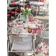 thumbnail image 6 of Outdoor Tablecloth with Umbrella Hole Zipper Pink Spring Floral Round Tablecloth 54" Waterproof Outside Table Cloth Farmhouse Flowers Botanical Butterfly Patio Table Cover Tablecloths for Picnic, 6 of 8