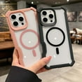 thumbnail image 5 of Allytechgroup Clear Case for iPhone 13 Pro Max, Support Wireless Charging Anti-yellowing Glossy Rugged Slim Lightweight Shockproof Protective Magnetic Back Cover for iPhone 13 Pro Max, Black, 5 of 6