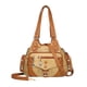 thumbnail image 1 of Bolso de mano de moda, monedero, cartera, bolso tipo cubo, informal, con cremallera, de piel sintética, para hombro Caqui, 1 of 7