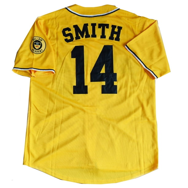 Will Smith 14 Yellow Baseball Jersey Fresh Prince of Bel Air Academy