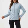 thumbnail image 2 of Women's Hoodie Full Zip Up 2026 Lightweight Breathable Open Front Jacket Cover Up for Summer Beach Outfits Drop Shoulder Outerwear Tops, 2 of 8