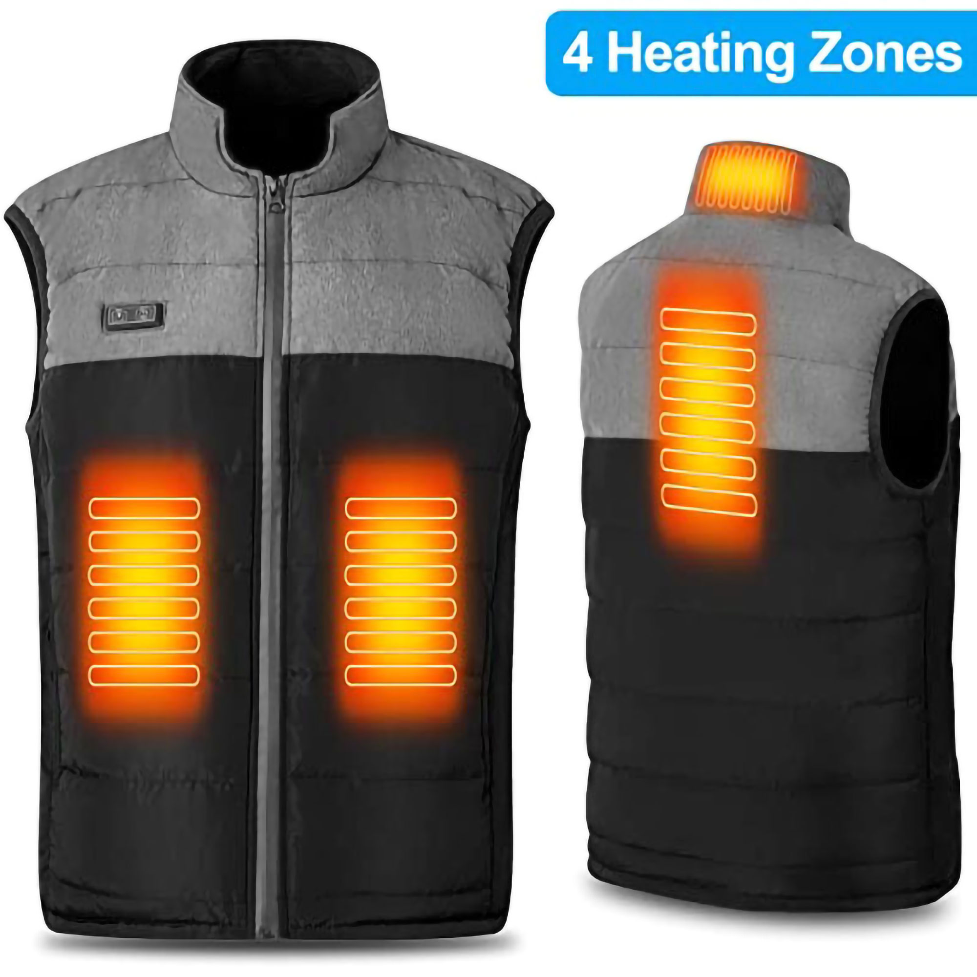 Men's Washable Heated Jacket Heating Coat Couple Thermal Winter Vest Warm Up Windproof For Outdoor Sports Double Button S-3XL - image 3 of 11