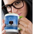 thumbnail image 2 of 3drose, 82nd Birthday Party with Chocolate Cake and Blue Balloons, 11oz Two-tone Green Mug, 2 of 6