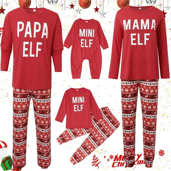 Gaexia Pyjamas de Noël pour Enfants Vêtements de Nuit pour Bébé, Enfants, Maman, Papa, Couples et Adultes Ensembles de Vêtements de Nuit pour les Fêtes