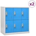 thumbnail image 1 of vidaXL Locker Cabinets 2 pcs Light Grey and Blue 90x45x92.5 cm Steel, 1 of 5