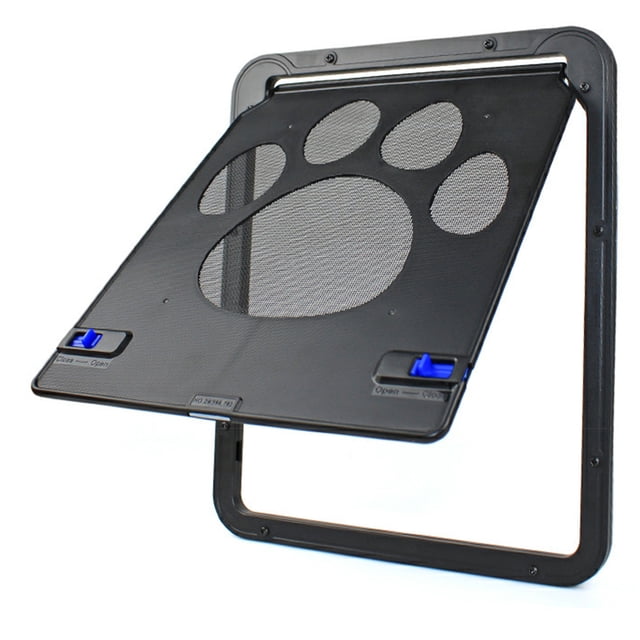 Puerta de pantalla para mascotas Puerta de gato Puerta de mascota con pantalla deslizante con cerra Tomshoo Caja de puerta