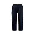 thumbnail image 4 of biudgviw Capri Pants for Women High Waisted Cropped Pants Cuffed Hem Solid Color Straight Leg Summer Linen Pants with Pockets, 4 of 4