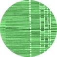 thumbnail image 1 of Ahgly Company Indoor Round Abstract Emerald Green Modern Area Rugs, 7' Round, 1 of 4