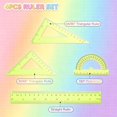 thumbnail image 7 of Triangular Ruler Set, Plastic Metric Inch Geometric Protractor Triangle Engineering Scale Drafting Ruler Kit, 7 of 7