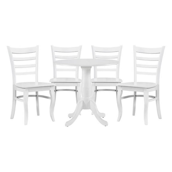 Lexicon Bonnie 5-Piece Wood Dining set (1 table   4 Side chairs) in White finish