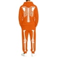 thumbnail image 3 of Yuncity Men Two Piece Outfits Sets Halloween Theme Skeleton Graphic Print Pullover Long Sleeve Jogger Pants Sweatsuit Casual Comfortable Hoodie Set Tracksuit Size Xxxl Orange, 3 of 8