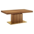 thumbnail image 2 of Modway Vector Expandable Modern Wood Dining Table in Walnut/Gold, 2 of 11
