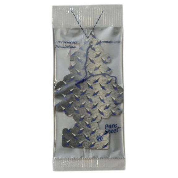 Car-Freshner Little Trees Hanging Car, Home and Office Air Freshener, Pure Steel Scent