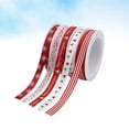 thumbnail image 2 of Juego de cintas decorativas navideñas con estampado de rayas rojas para envolver regalos y decorar fiestas., 2 of 8