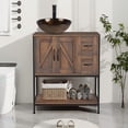 thumbnail image 2 of ELECWISH 30" Bathroom Vanity, Rustic Brown Bathroom Vanity with Sink Combo Set, Farmhouse Modern Wood Bathroom Cabinet with Brown Round Ceramic Sink, 2 of 8