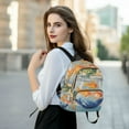 thumbnail image 6 of FORMRS Mini Backpack Purse for Women Travel Daypack Casual Shoulder Bag, Blue Goldfish Bowl, 6 of 7