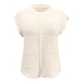 thumbnail image 7 of T Shirts for Women 2026 Summer Short Sleeve Sweater Plain Casual Loose Cap Sleeve Crewneck Knitted Tshirt Blouse, 7 of 7