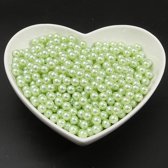 XmhyTop-A 100-Piece Faux Pearls Beads 0.8cm ABS No-Hole Craft Pearls for Vase Filler, Home Decor Centerpieces DIY Jewelry Making,Light Green