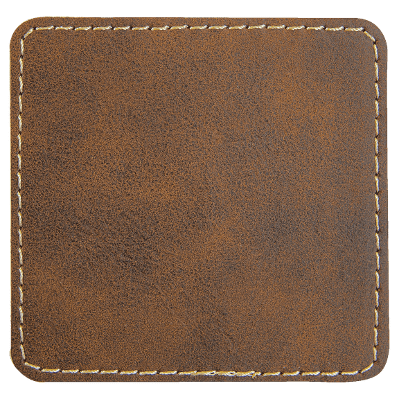 3" x 3" Square RUSTIC/GOLD Blank Laserable Leatherette Patch with Adhesive-Pack of 6 RUSTIC/GOLD