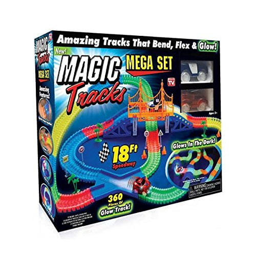 Magic Tracks Extreme 2-pack With 2 Race Cars and 20 FT of Flexible Bendable Glo for sale online 
