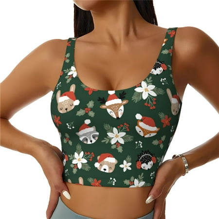Matuu Festive Forest Friends for Women s Sports Bra - Soft  Comfortable and Breathable Sports Vest for Yoga  Fitness  and Dance-X-Large