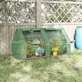 thumbnail image 2 of Outsunny 6' x 3' x 3' Mini Greenhouse with 2 PE/Plastic Covers, Dark Green, 2 of 10
