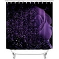 thumbnail image 2 of 4PCS/Set Dewy Royal Blue Rose Shower Curtain, Valentine's Day Gift Elegant Floral Romantic Flower Bathroom Decor, Fabric Black Bath Curtain, Non-Slip Bathroom Floor Mat Toilet Rug, Blue, 2 of 7