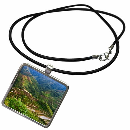 Philippines Necklace 3dRose Rice Terraces, Agriculture, Banaue, Ifugao, Philippines - AS29 KSU0176 - Keren Su - Necklace with Pendant (ncl_132956_1) ()