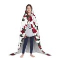 thumbnail image 3 of Honeii Rose Flowers Print Poncho Cape, Cloak Coat, Snuggly Hooded Wearable Blanket, Hooded Cape For Teenagers,Halloween Costumes-Large, 3 of 7