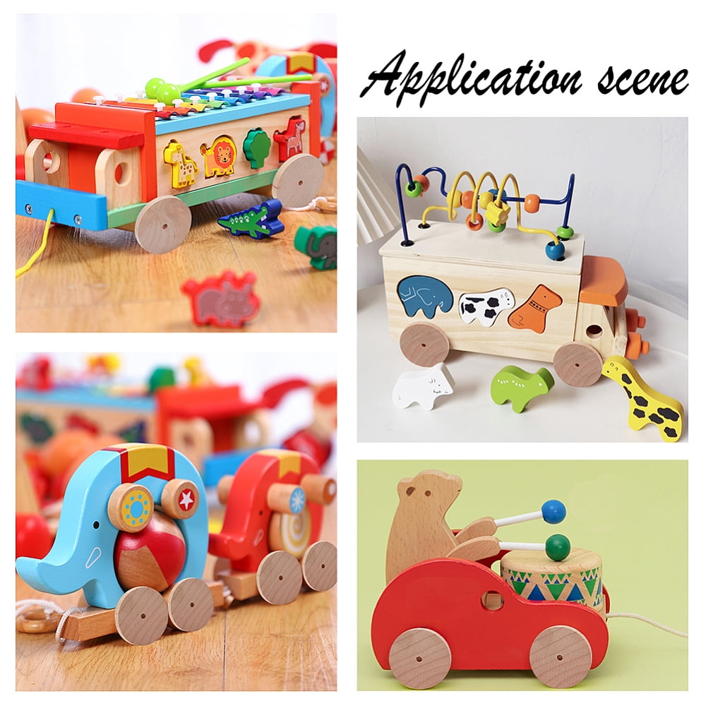 Schima Wood Unfinshed 100Pcs Wheel 50Pcs Stick Sets DIY Wooden Craft Wheat Stick: 15x0.5cm Wheel: 5x0.6cm Hole: 5.6mm
