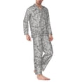 thumbnail image 2 of Kdxio Silver Glitter Men’s Pajama Set Pajamas For Men 2 Piece PJ Set with Men Pajama Pants and Long Sleeve T-Shirt Lounge Set-XX-Large, 2 of 7