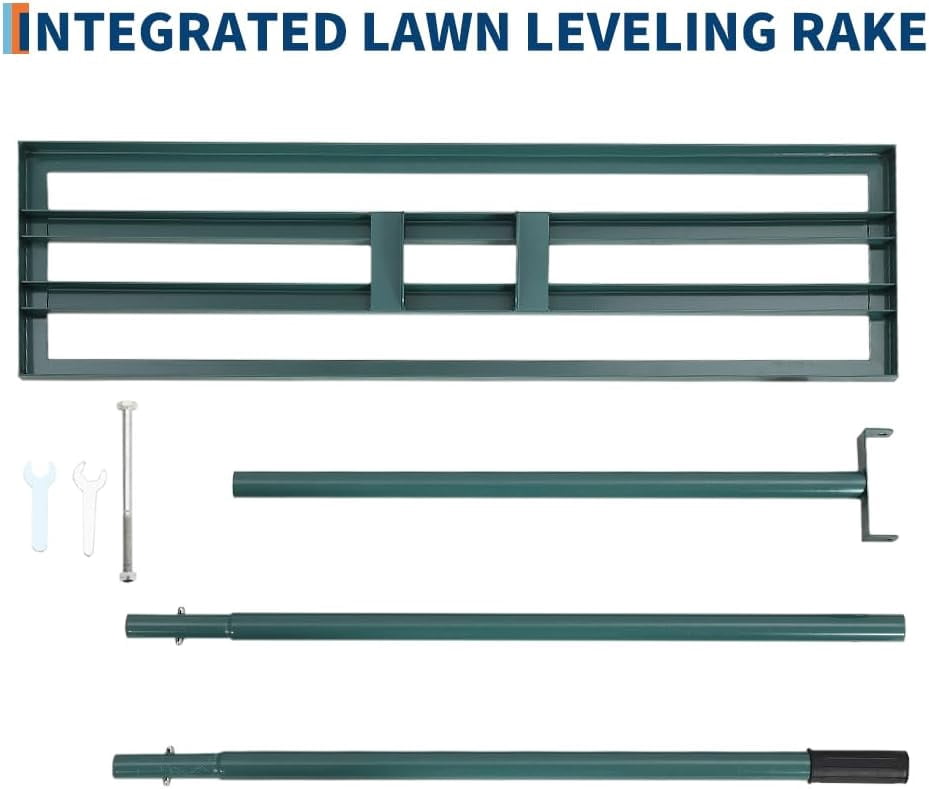 COZONY 36" Heavy-Duty Lawn Leveling Rake, Ground Leveling Tool with 78" Steel Handle for Garden, Yard, Golf & Farm