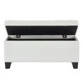 thumbnail image 3 of Faux Leather Storage Ottoman- White, 3 of 4