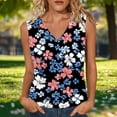 thumbnail image 2 of Blusa de rayas de cuello en V de verano sin mangas de las mujeres, camisa de capa base de impresión no posicionada para el uso casual de primavera, 2 of 6