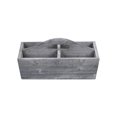 thumbnail image 3 of Cheungs 4939GW Wooden 4 Compartment Gray Wash Caddy, 3 of 3