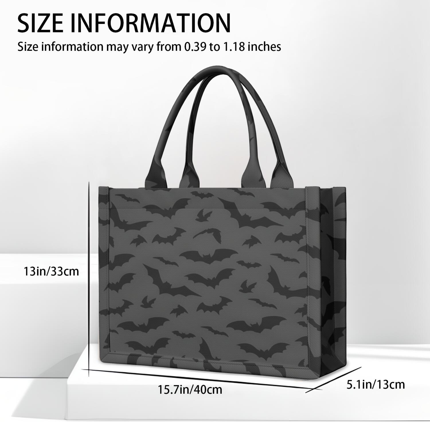 Large Capacity Tote Bag,Halloween Bats on Dark Pattern Handbag Fashion Luxury Tote Bag,15.7"x13"x 5.1" Inches,Laptop Compatible