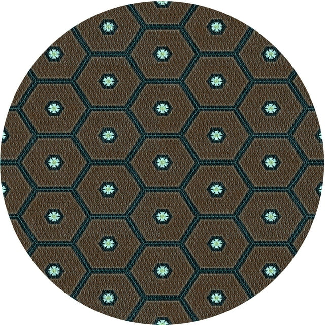 Ahgly Tapis de Zone Ronds Transitionnels Company d'Intérieur Lavables à la Machine, Gris Minuit, Rond 7 Pieds