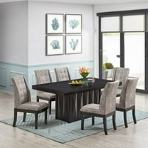 Kings Brand Furniture 7-Piece Rectangular Dinette Dining Room Set, Table & 6 Chairs, Gray