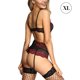 thumbnail image 1 of Conjunto de lencería sexy para mujer con ligueros Sujetador Panty Ropa interior floral, Rojo, XL Inevent XX000139-13, 1 of 7