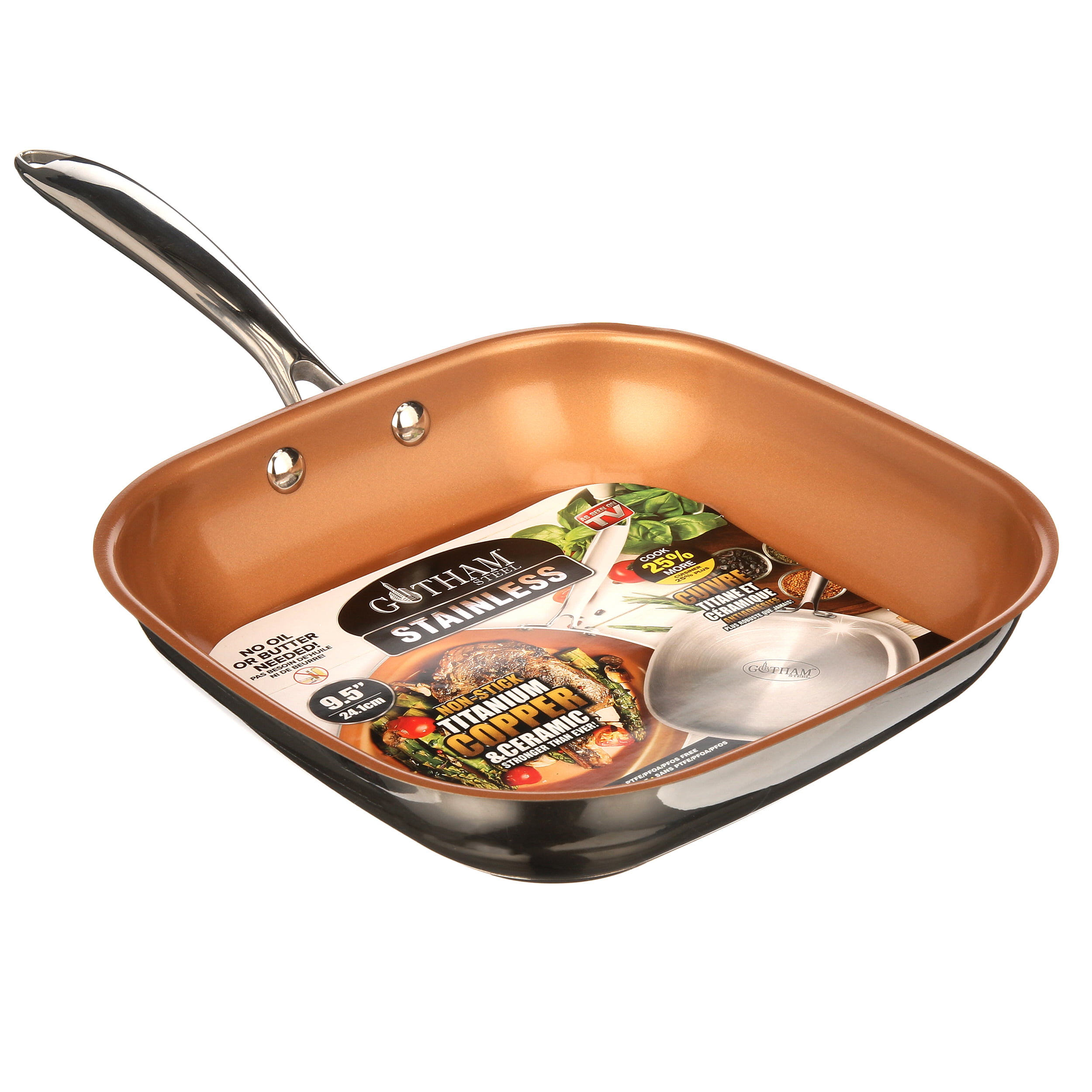 Charmate 24cm Square Cast Iron Frying Pan