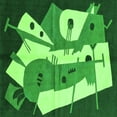 thumbnail image 1 of Ahgly Company Indoor Square Abstract Green Modern Area Rugs, 4' Square, 1 of 4