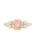 thumbnail image 4 of Rosec Jewels IGI Certified Lab Grown Pink Diamond Flower Engagement Ring (Fancy Pink Color and VS1 Clarity, 1 Carat) - Pink White Diamond Ring, 18K Yellow Gold, US 5.50, 4 of 8