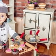 thumbnail image 4 of The Queen's Treasures Muebles para muñecas de 18 pulgadas, nevera de madera estilo americano de los años 30 para almacenamiento de alimentos en la cocina, se adapta a muñecas American Girl de 18 pulga, 4 of 5