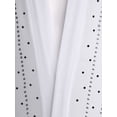 thumbnail image 4 of TiaoBug Men Latin Dance Shirt Leotard Long Sleeve Deep V-neck Velvet Patchwork Mesh Salsa Cha-Cha Bodysuit White XXL, 4 of 6