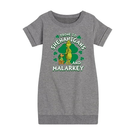 

The Grinch - Prone To Shenanigans Malarkey - Toddler And Youth Girls Fleece Dress