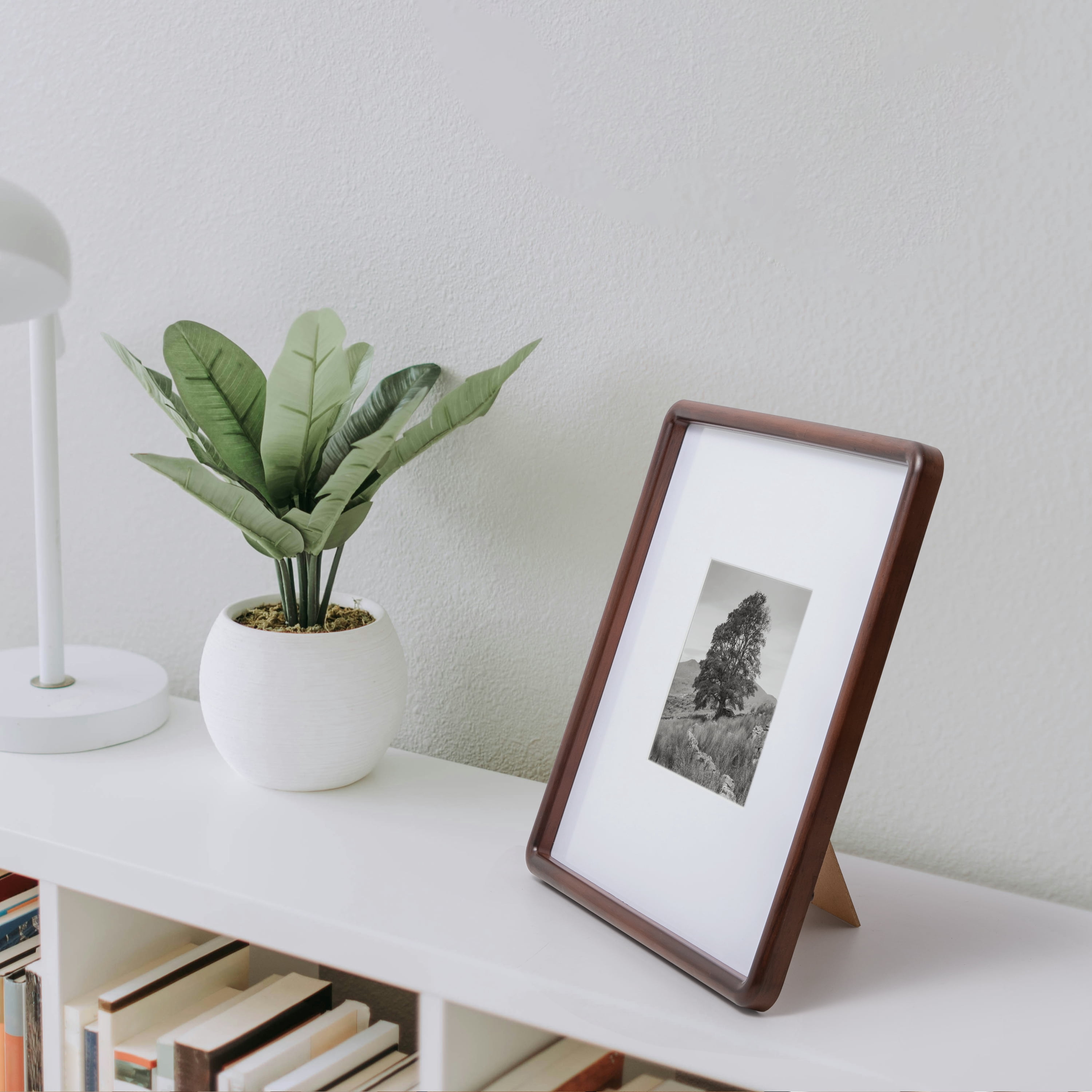 Mainstays – 5x5 Picture Frame – Brown Plastic Rounded Corners Matted Gallery Wall Photo Frame