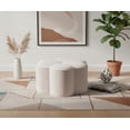 thumbnail image 2 of Meridian Furniture Daisy Flower Shaped Cream Velvet Ottoman, 2 of 5