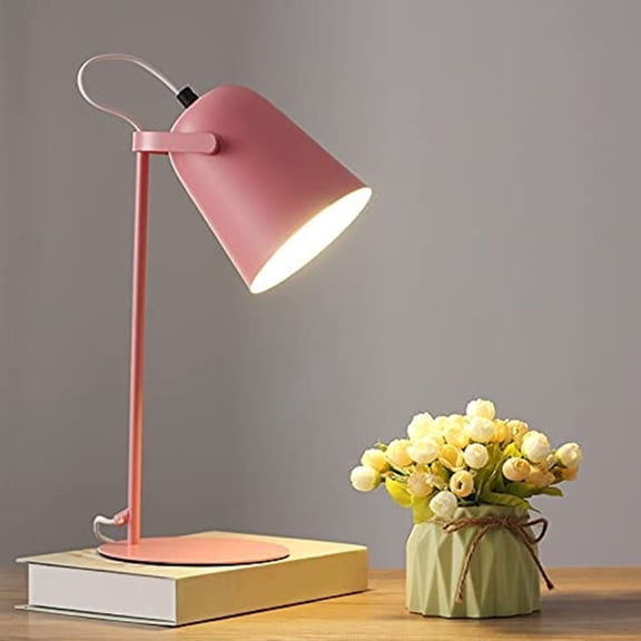 LINLIN Bedside Lamp Table Lamp, Modern Macaron Bell Nightstand Lamp E27 Bulb Holder Rotatable Desk lamp for Office, Reading, Bedroom
