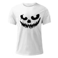 thumbnail image 3 of Glisme Halloween T Shirt For Men Pumpkin Face Graphic Short Sleeve Round Neck Shirt Party Cozy Soft Men Tees Size XL White, 3 of 4