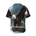 thumbnail image 6 of Lsque Forest River Bald Eagle print Men's Cuban Collar Short Sleeve Shirt Summer Beachwear Casual Button Down Fashionable Vacation Leisure Shirt-XX-Large, 6 of 7